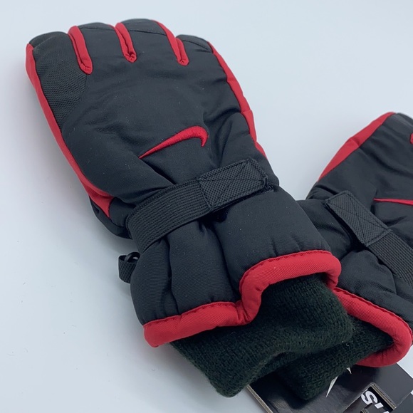 BOYS NIKE THINSULATE INSULATION GLOVES YOUTH RED BLACK - Picture 4 of 13